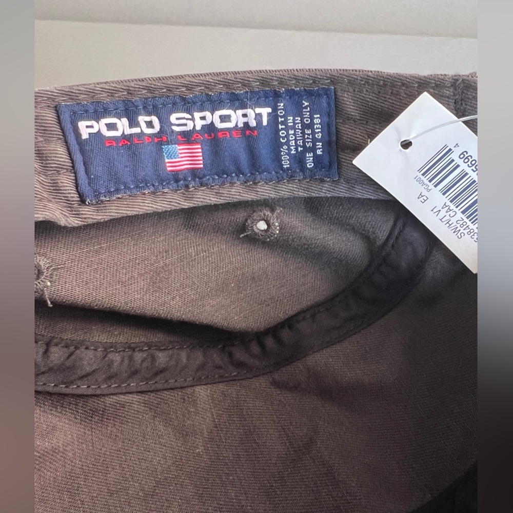 RARE- Vintage 90’s Polo Sport 5 Panel Adjustable Strap Hat Cap Gray/Red - Picture 8 of 10